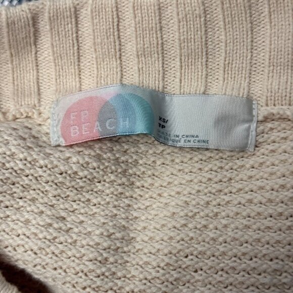 Free People Beach Cream Beige Hailee Cardigan Sweater Sz XS Button Down - Picture 2 of 8